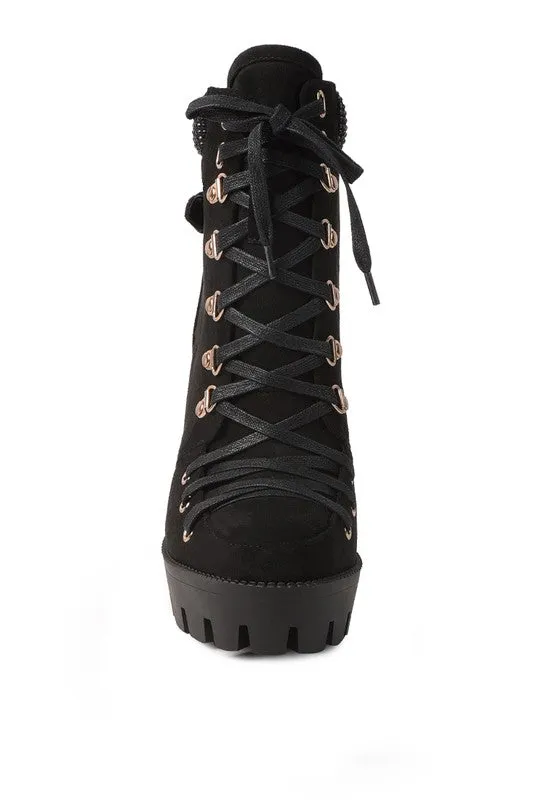 Microfiber Block Heeled Boots