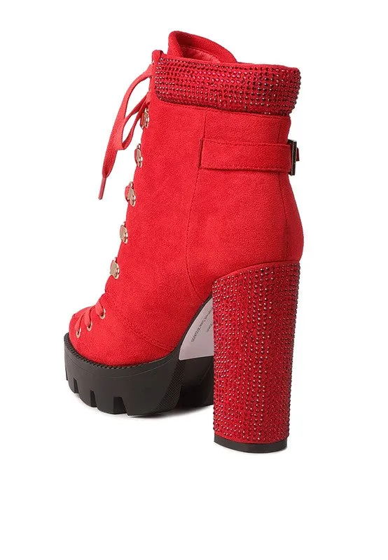 Microfiber Block Heeled Boots