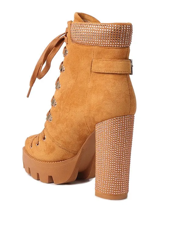 Microfiber Block Heeled Boots