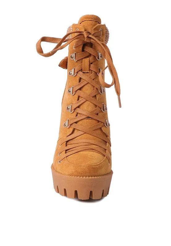 Microfiber Block Heeled Boots