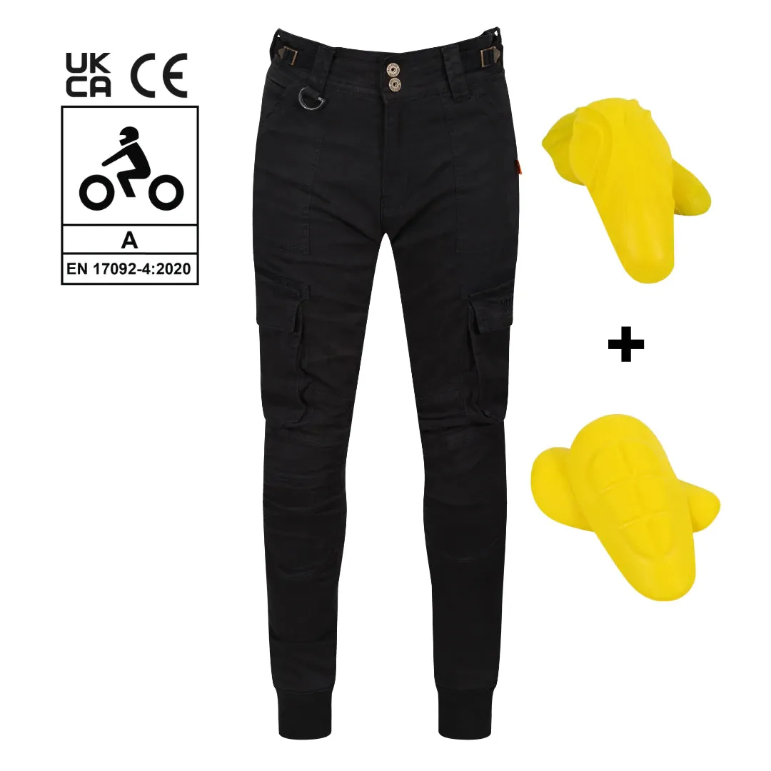 Motogirl® Lara Cargo Black Trousers