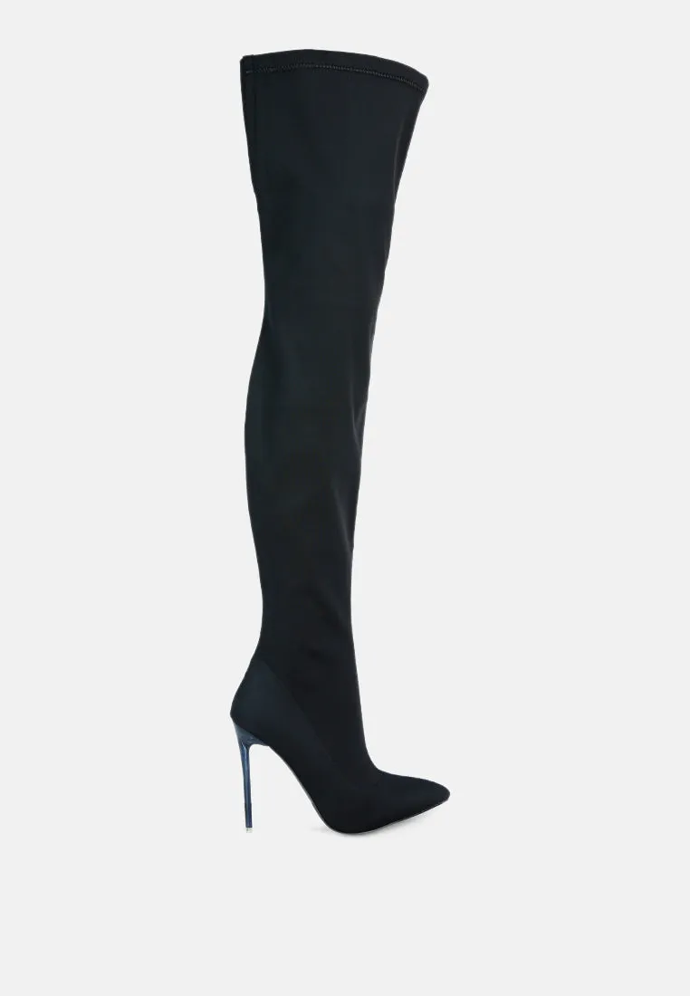No Calm Superstretch Stiletto Long Boot by London Rag