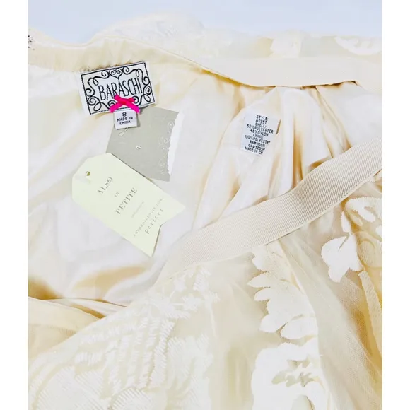 NWT YOANA BARASCHI ANTHROPOLOGY Skirt 8 Ivory Floral Tule Full Retro