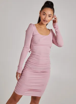 Open Back Ribbed Midi Dress