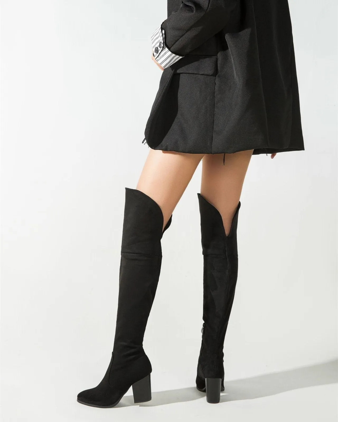 Over the Knee Riding Boots - Black