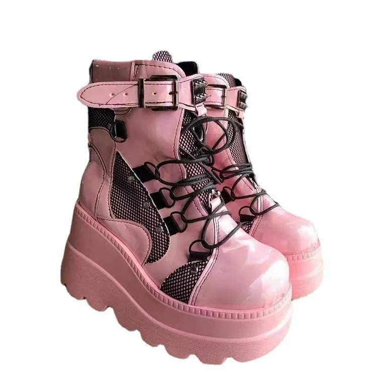 Platform Gothic Mid-calf Boots For Women