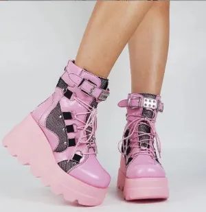 Platform Gothic Mid-calf Boots For Women