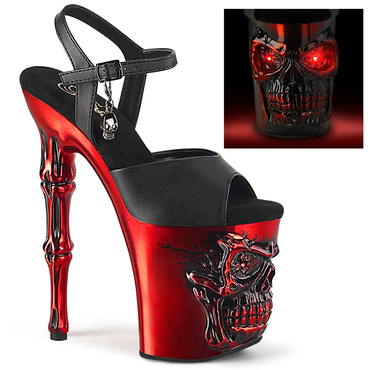 Pleaser Rapture 809-LT Red Shoes