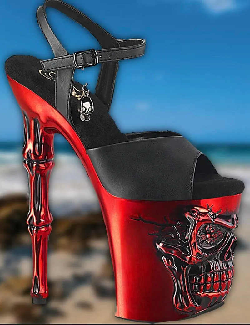 Pleaser Rapture 809-LT Red Shoes