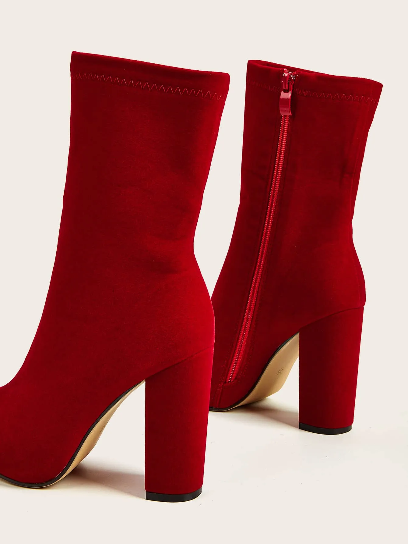 Point Toe Chunky Heeled Ankle Boots