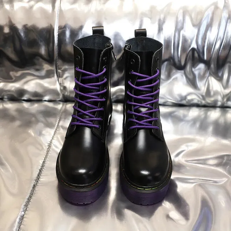 Purple goth boots