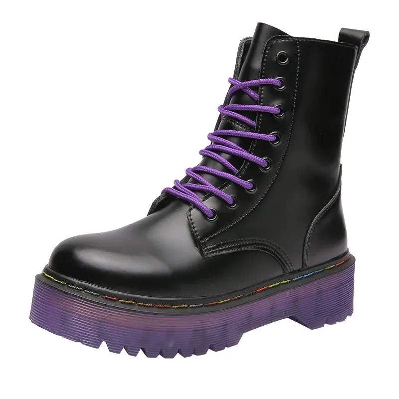Purple goth boots