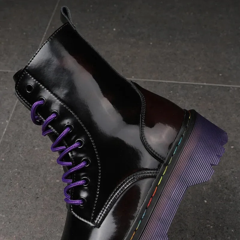 Purple goth boots