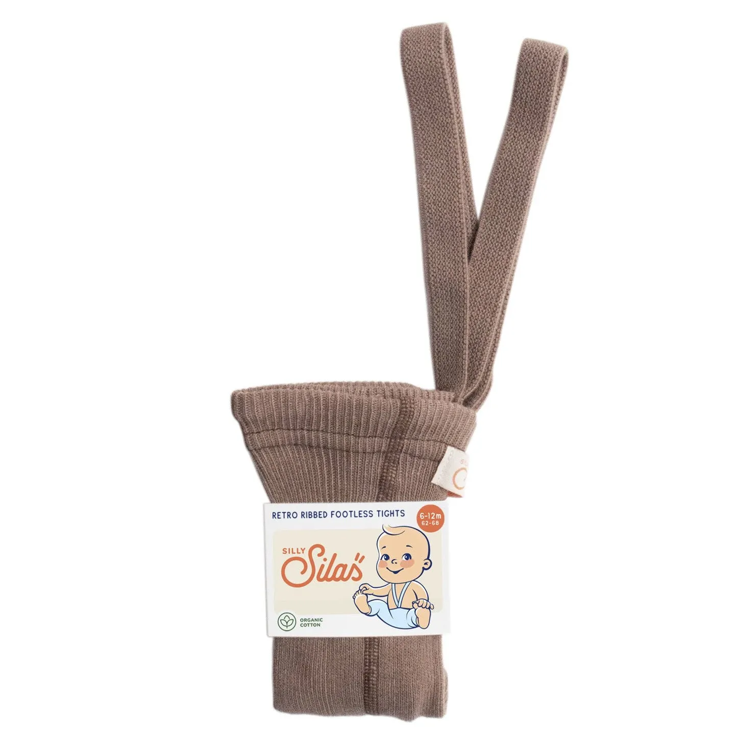 Silly Silas Unisex Footless Rib Tights with Braces (Granola)