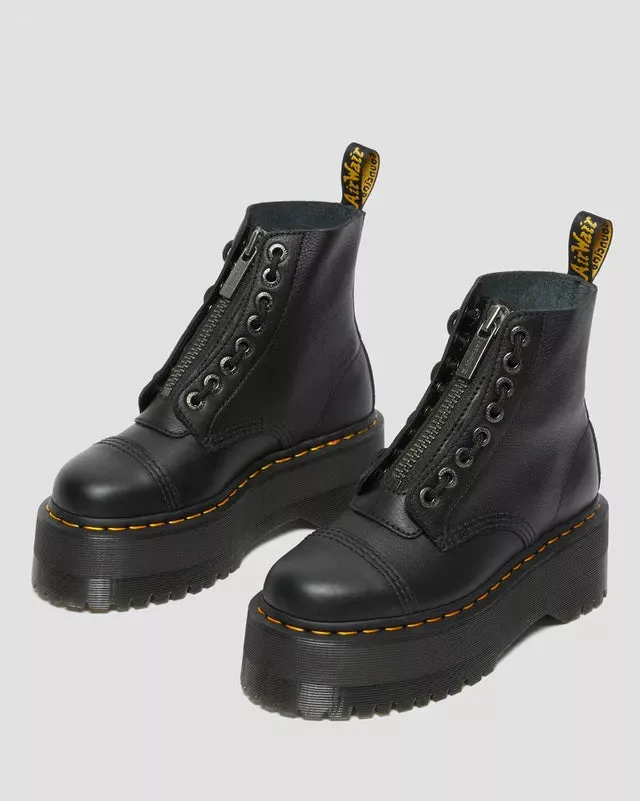 Sinclair Max Pisa Leather Platform Boots Black