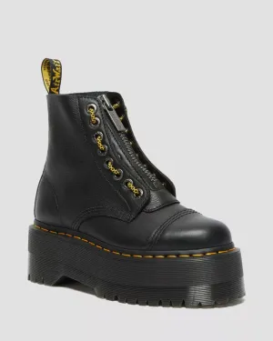 Sinclair Max Pisa Leather Platform Boots Black