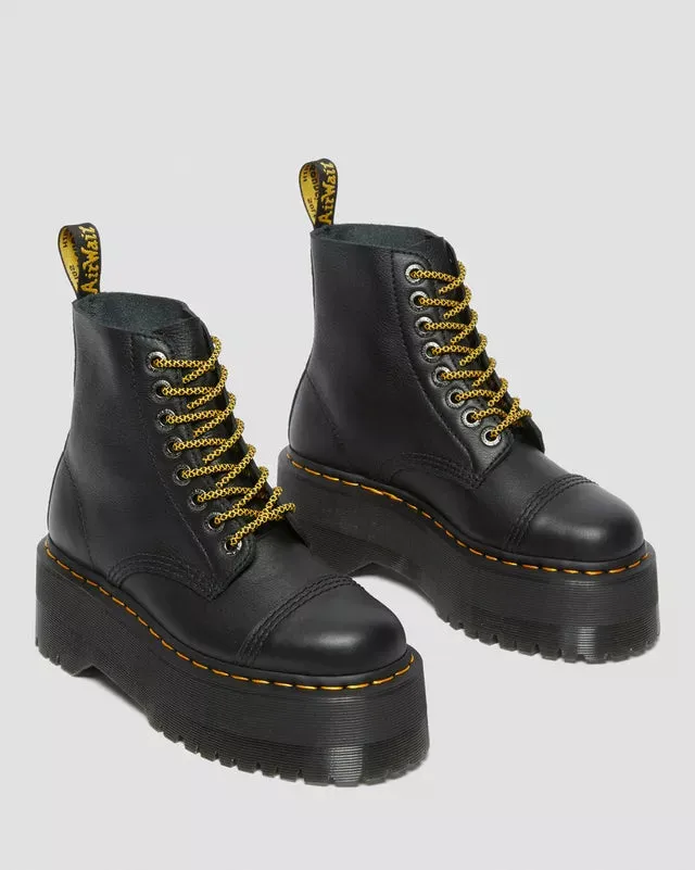 Sinclair Max Pisa Leather Platform Boots Black