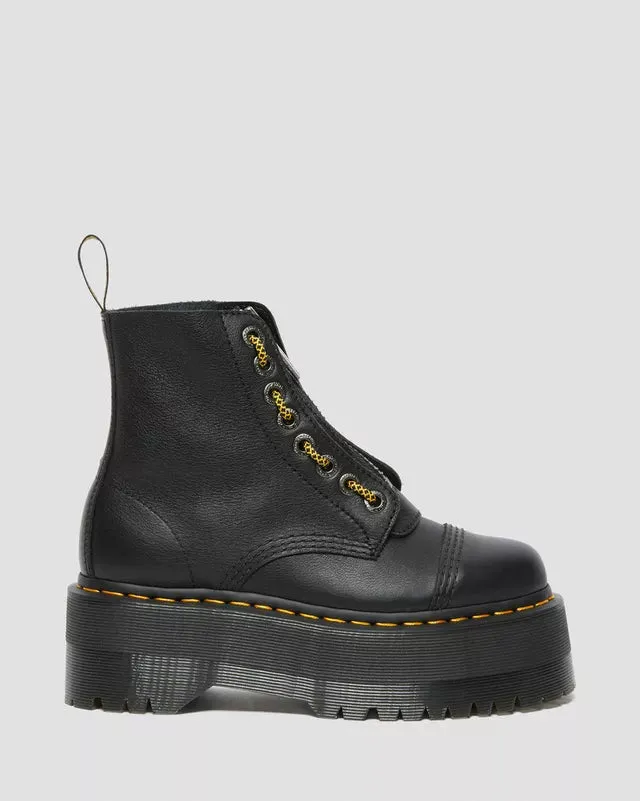 Sinclair Max Pisa Leather Platform Boots Black
