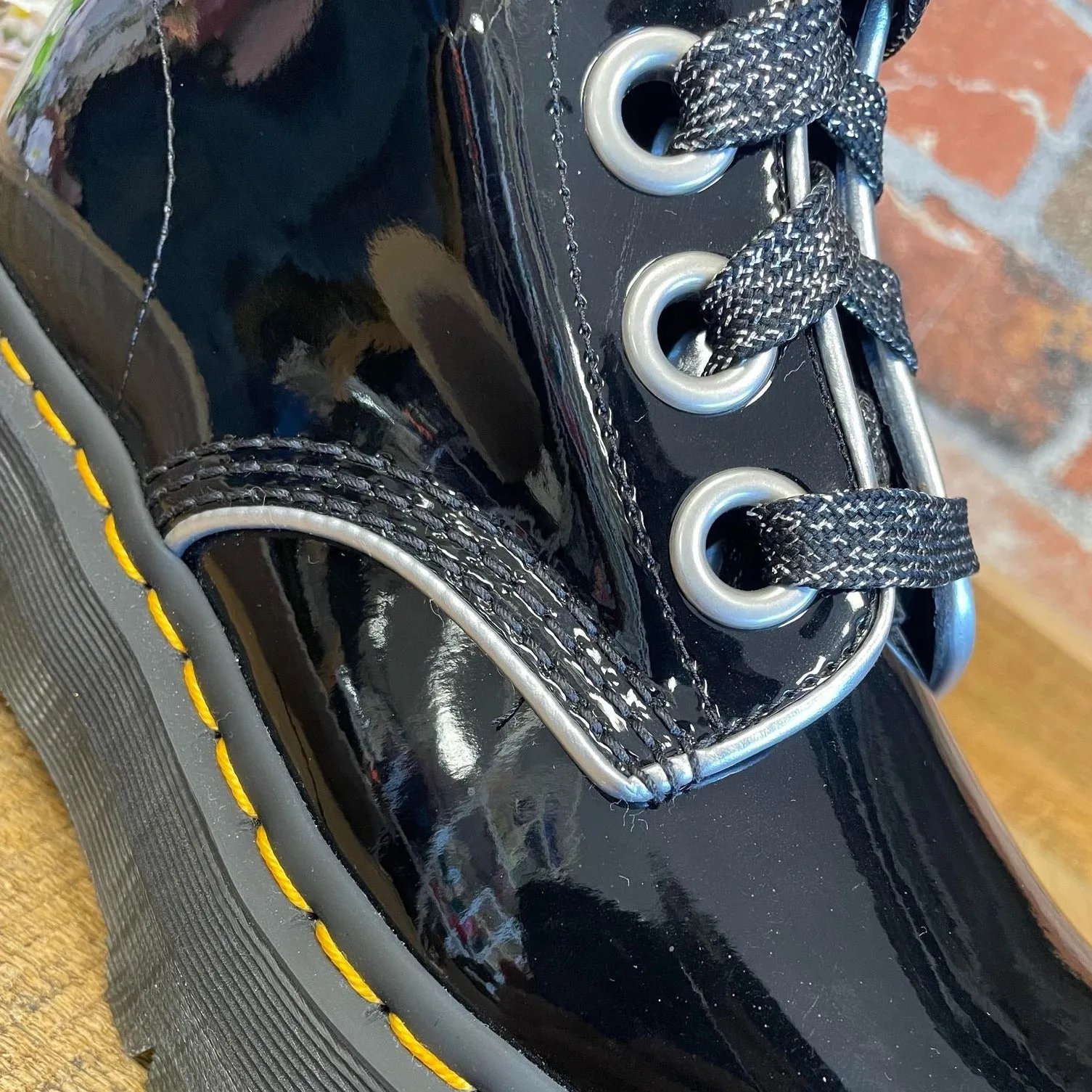 SIZES 3* Dr Martens Molly Black Patent Leather Platform Boots