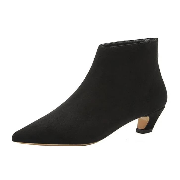 Small Feet Pointy Heeled Short Booties AP130