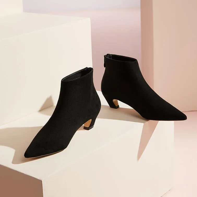 Small Feet Pointy Heeled Short Booties AP130