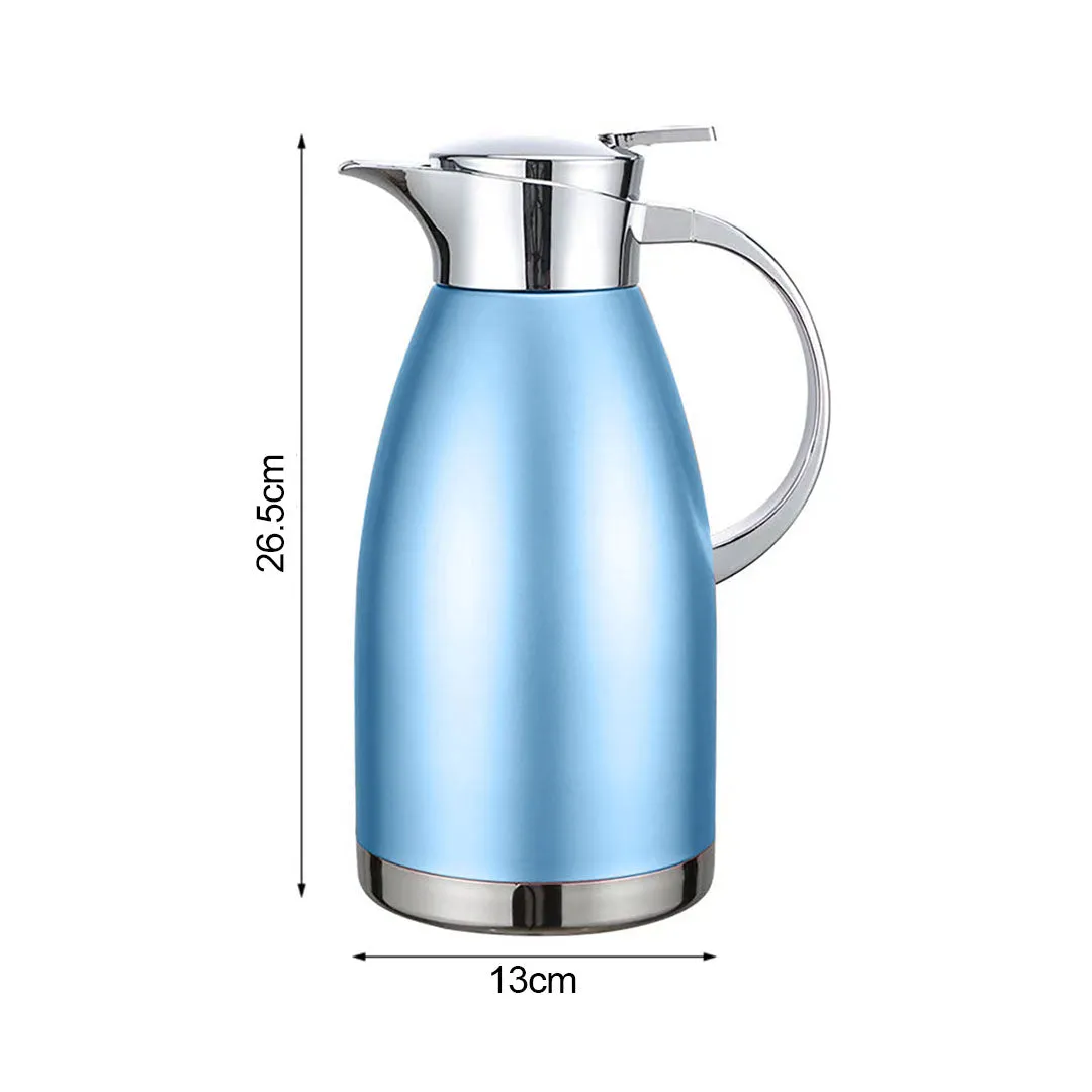 Soga Premium 1.8L Blue Color 3-Layer Vacuum Insulated Stainless Steel Flask  Ideal for Home and Office