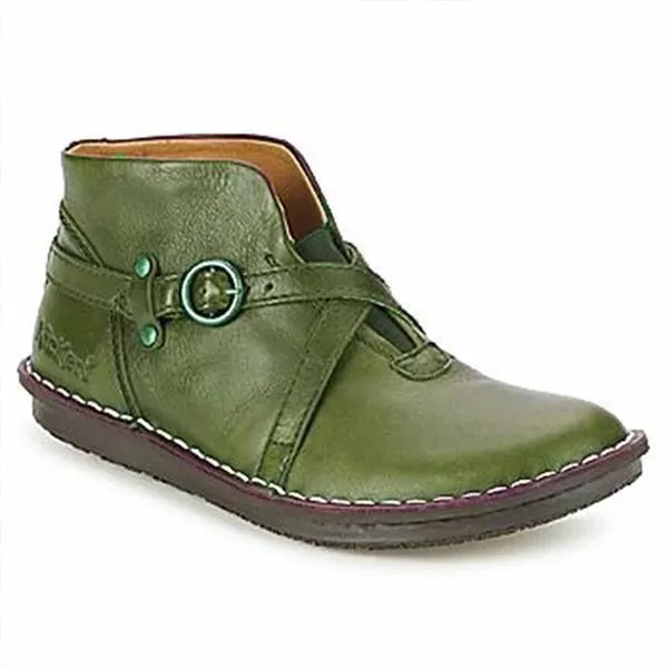 Solid Vintage Round Toe Boots