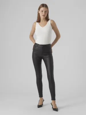 sophia High rise Skinny Coated Jean - Black