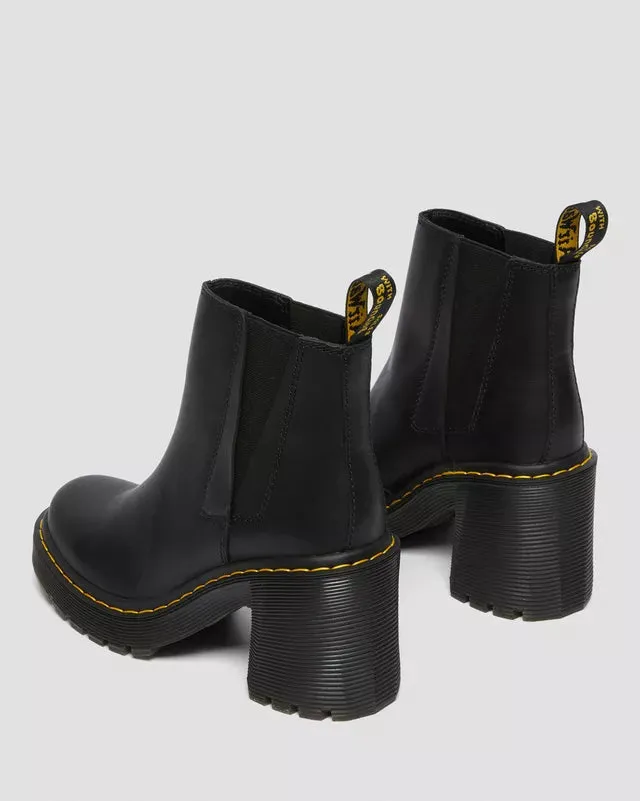 Spence Leather Flared Heel Chelsea Boots Black