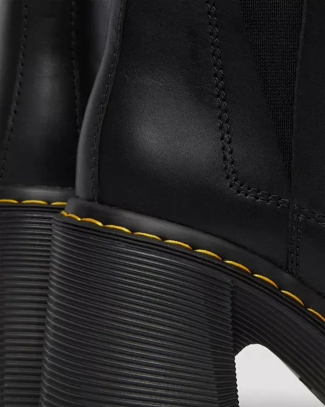 Spence Leather Flared Heel Chelsea Boots Black