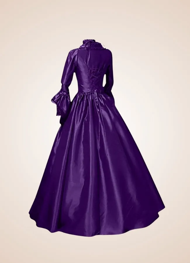 Steampunk Victoria Violet Satin Dress