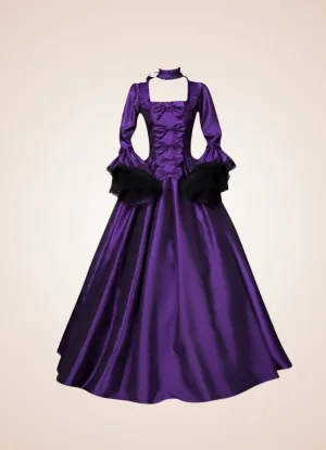 Steampunk Victoria Violet Satin Dress