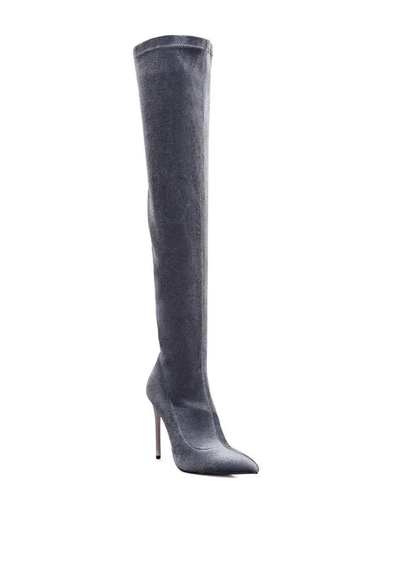Stiletto Velvet Over The Knee Boots