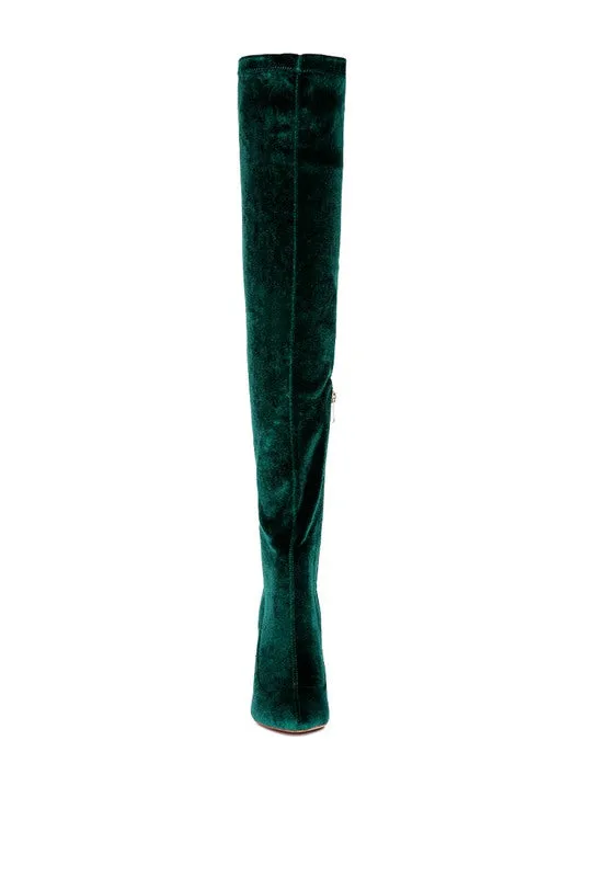 Stiletto Velvet Over The Knee Boots