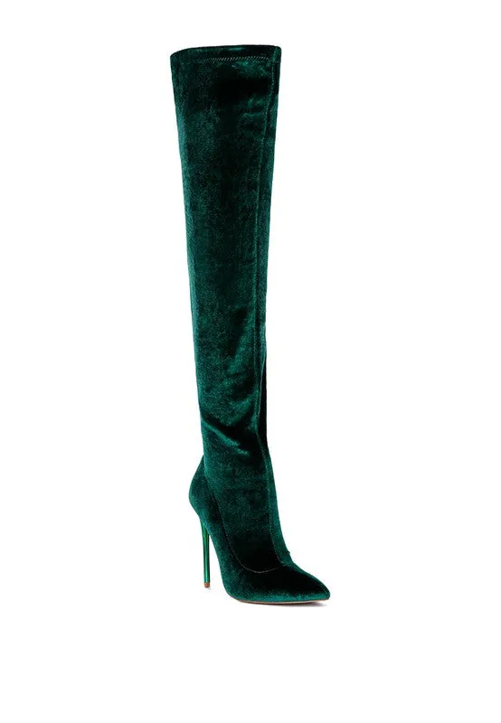 Stiletto Velvet Over The Knee Boots