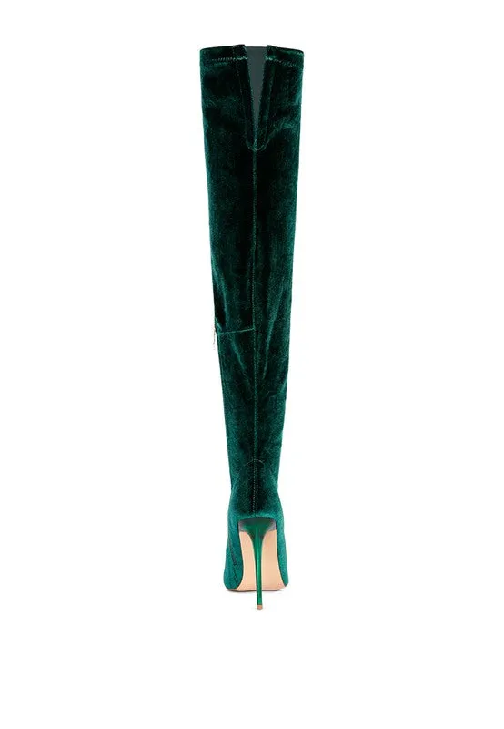 Stiletto Velvet Over The Knee Boots