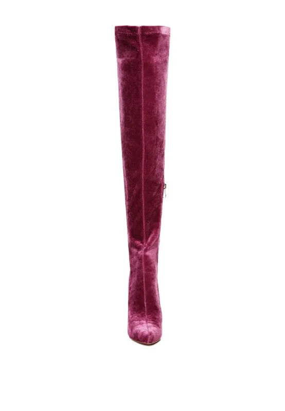 Stiletto Velvet Over The Knee Boots