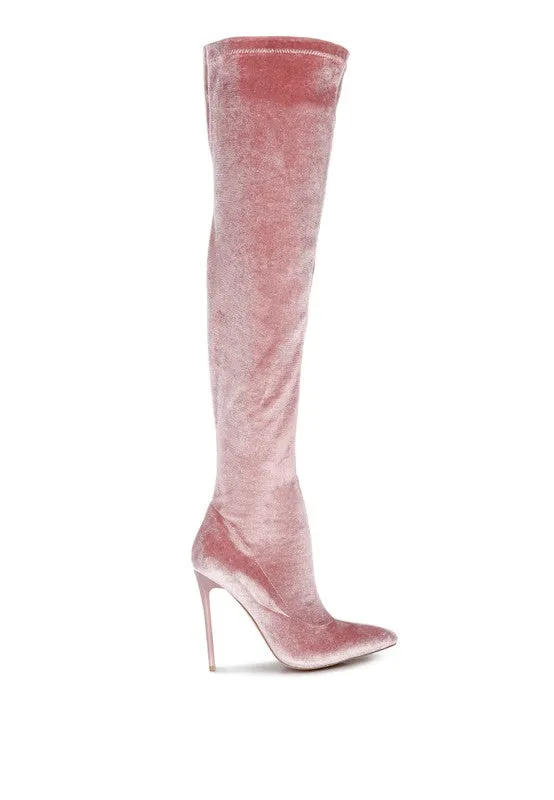 Stiletto Velvet Over The Knee Boots