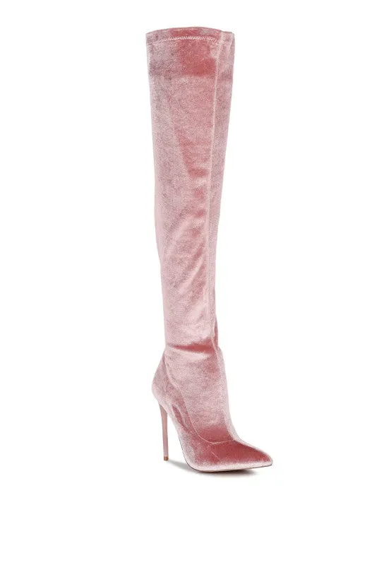 Stiletto Velvet Over The Knee Boots
