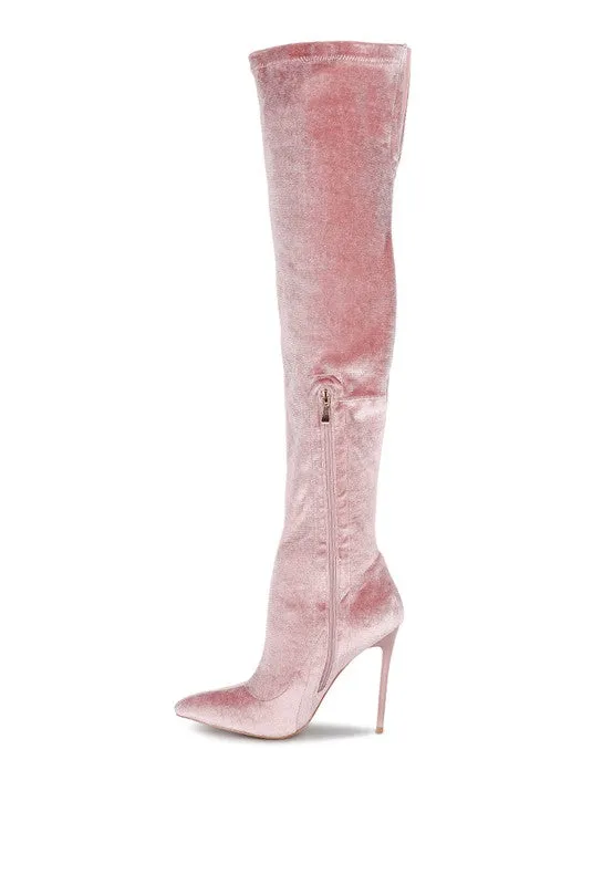 Stiletto Velvet Over The Knee Boots