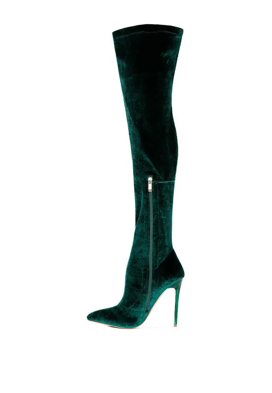 Stiletto Velvet Over The Knee Boots