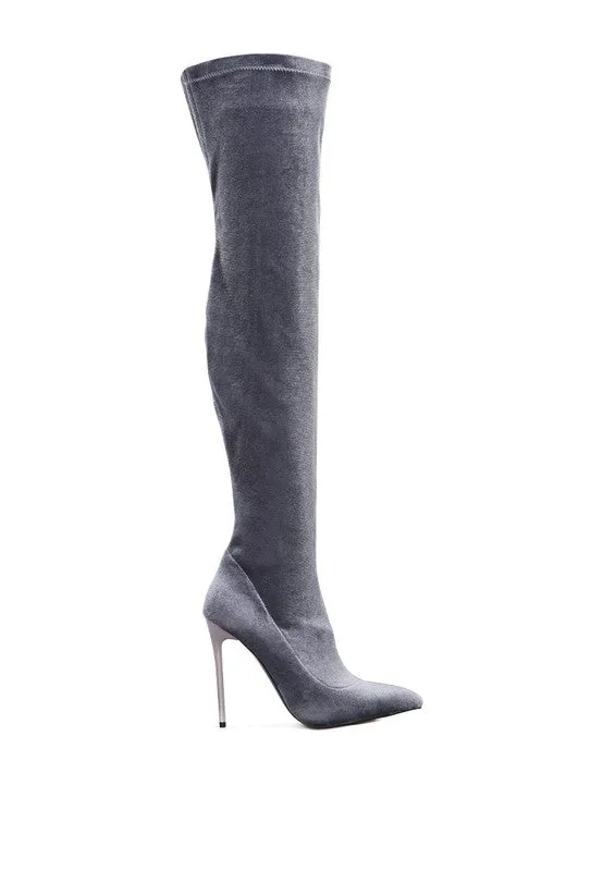 Stiletto Velvet Over The Knee Boots