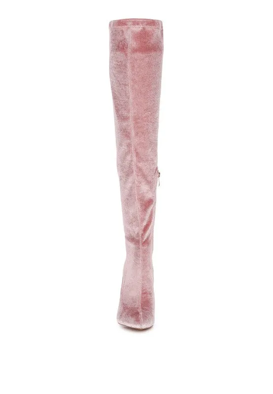 Stiletto Velvet Over The Knee Boots