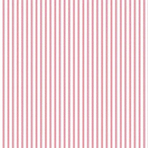 Stitching Housewives Stripes 9827-08 Red Ticking Stripe on White