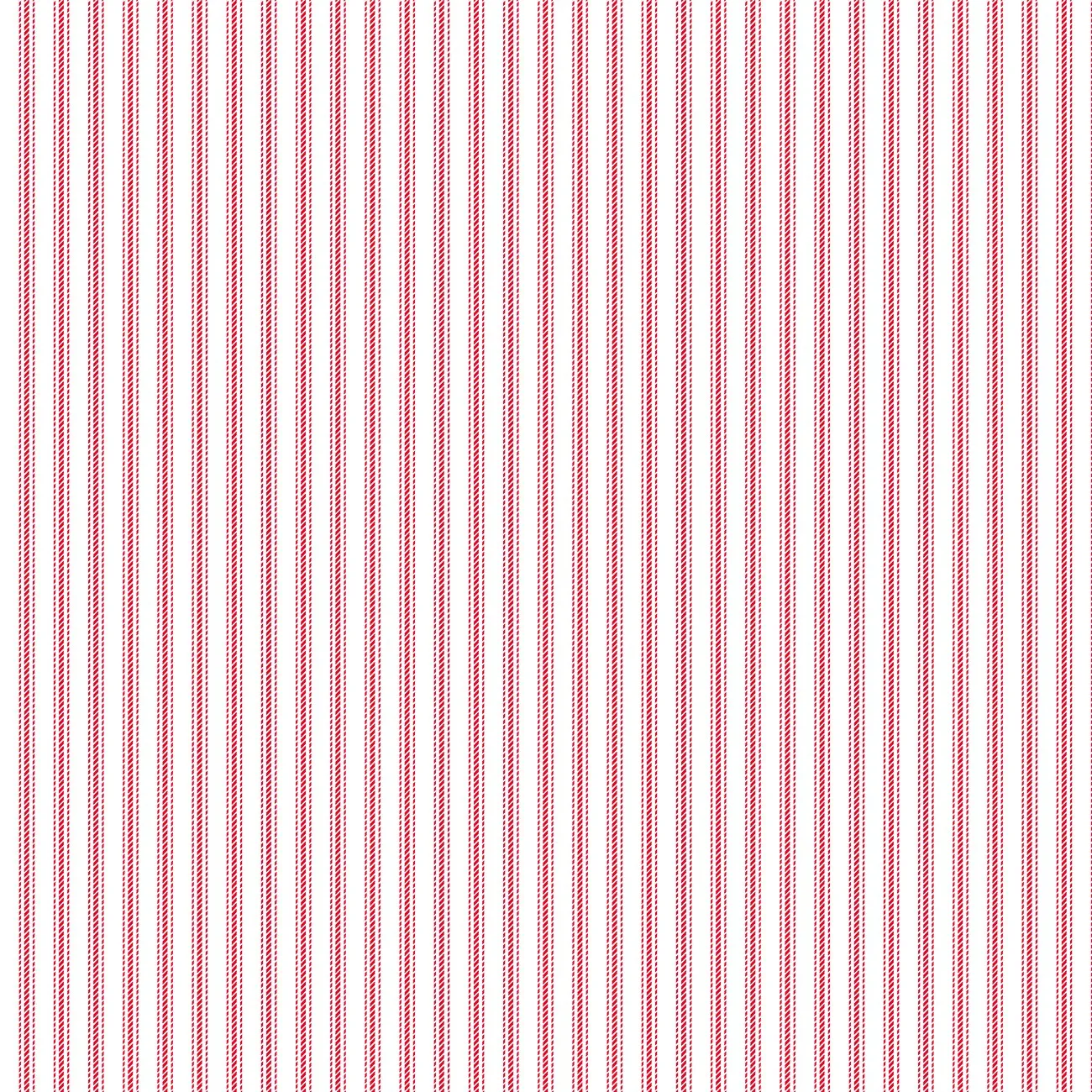 Stitching Housewives Stripes 9827-08 Red Ticking Stripe on White