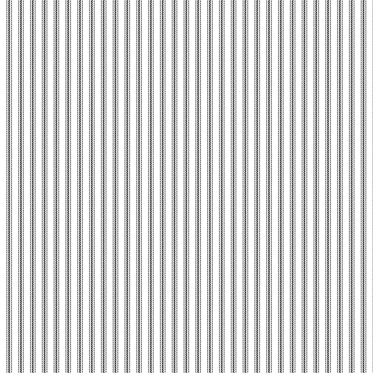 Stitching Housewives Stripes 9827-09 White Ticking with Black Stripes