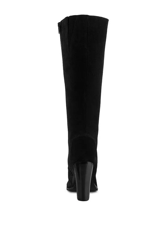 Street-Slay Antique Eyelet Block Heel Lace Up Calf Boot