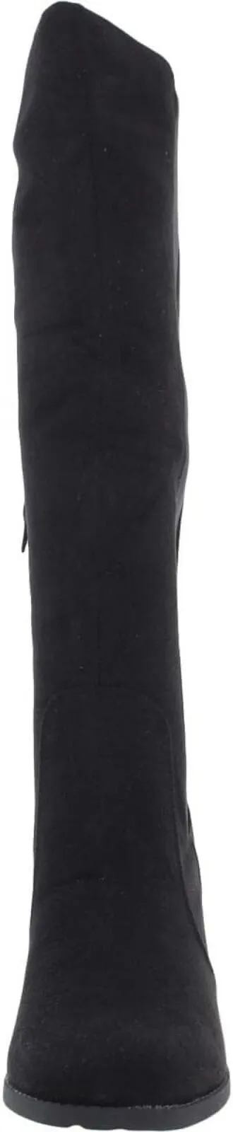 Sugar Womens Trendy Riding Boots Heeled Knee High Boot SGR-WILLETTA Black 8M