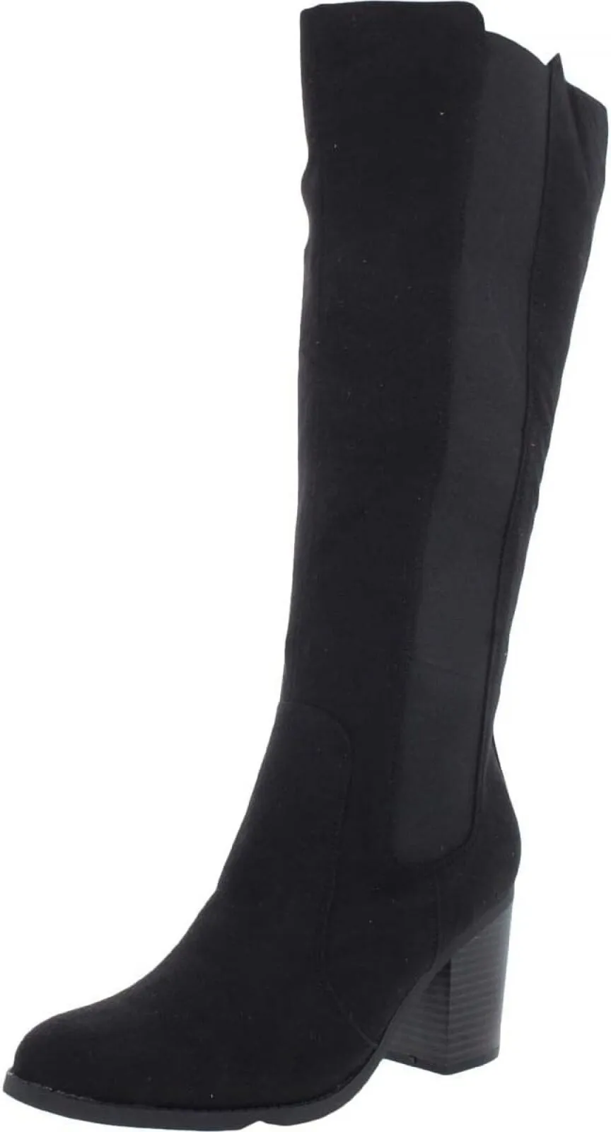 Sugar Womens Trendy Riding Boots Heeled Knee High Boot SGR-WILLETTA Black 8M