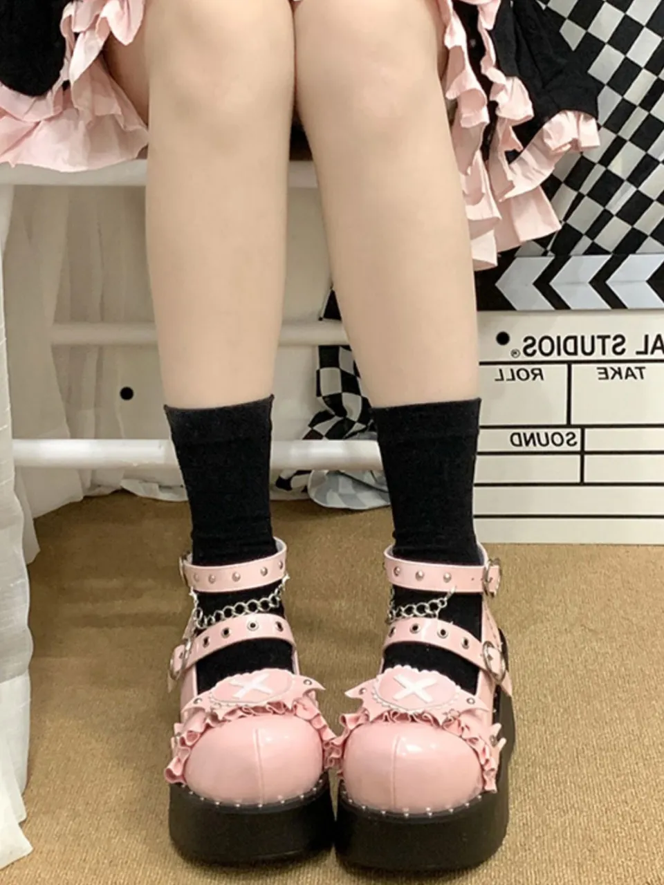 Sweetheart Gothic Lolita Y2k Punk Platform Shoes